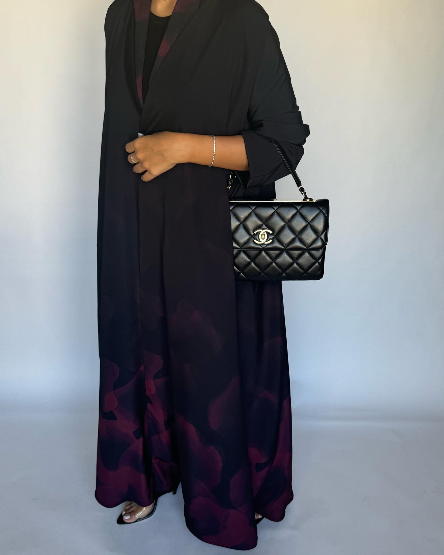 A267 -  Black & Maroon Daily Abaya