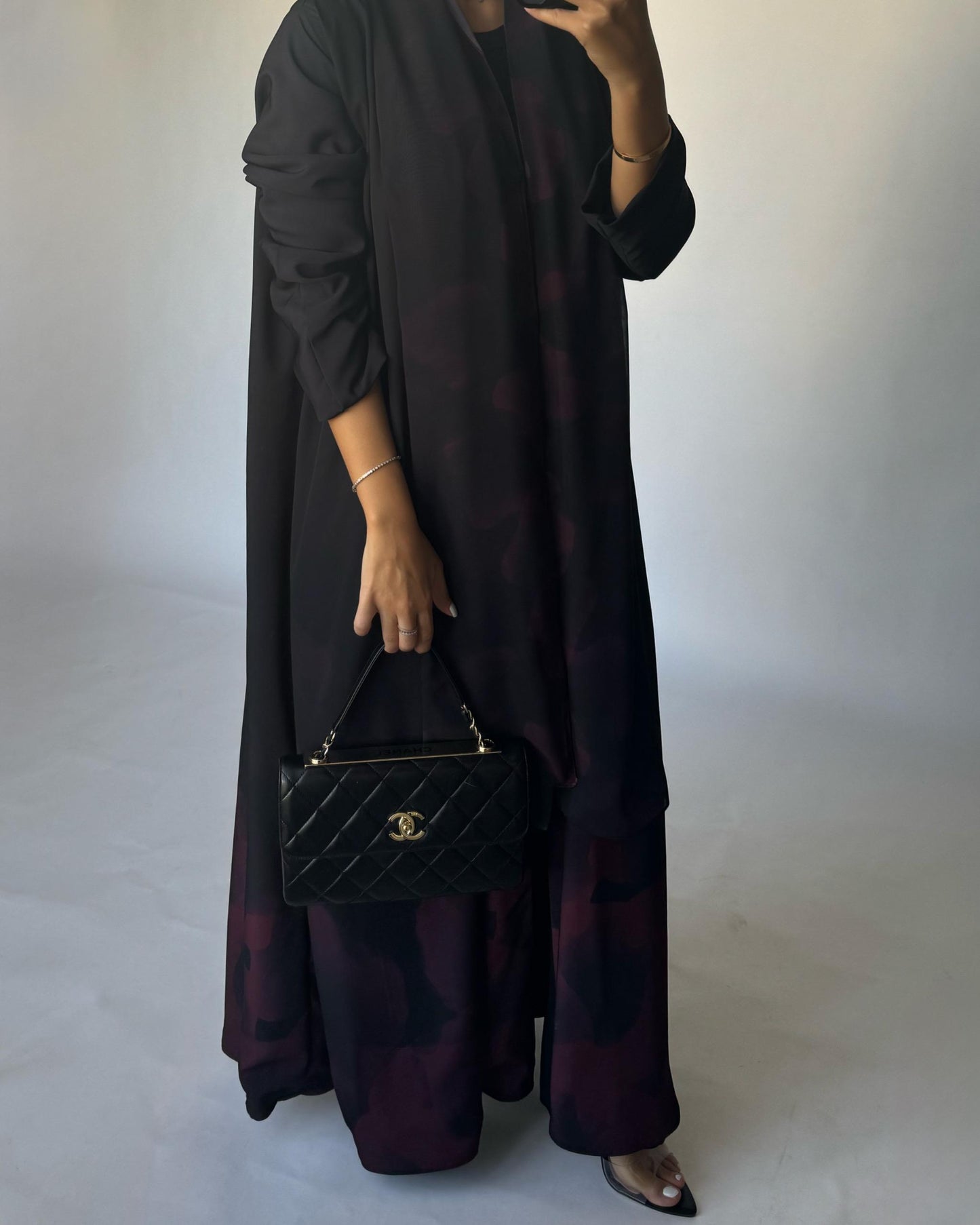 A267 -  Black & Maroon Daily Abaya