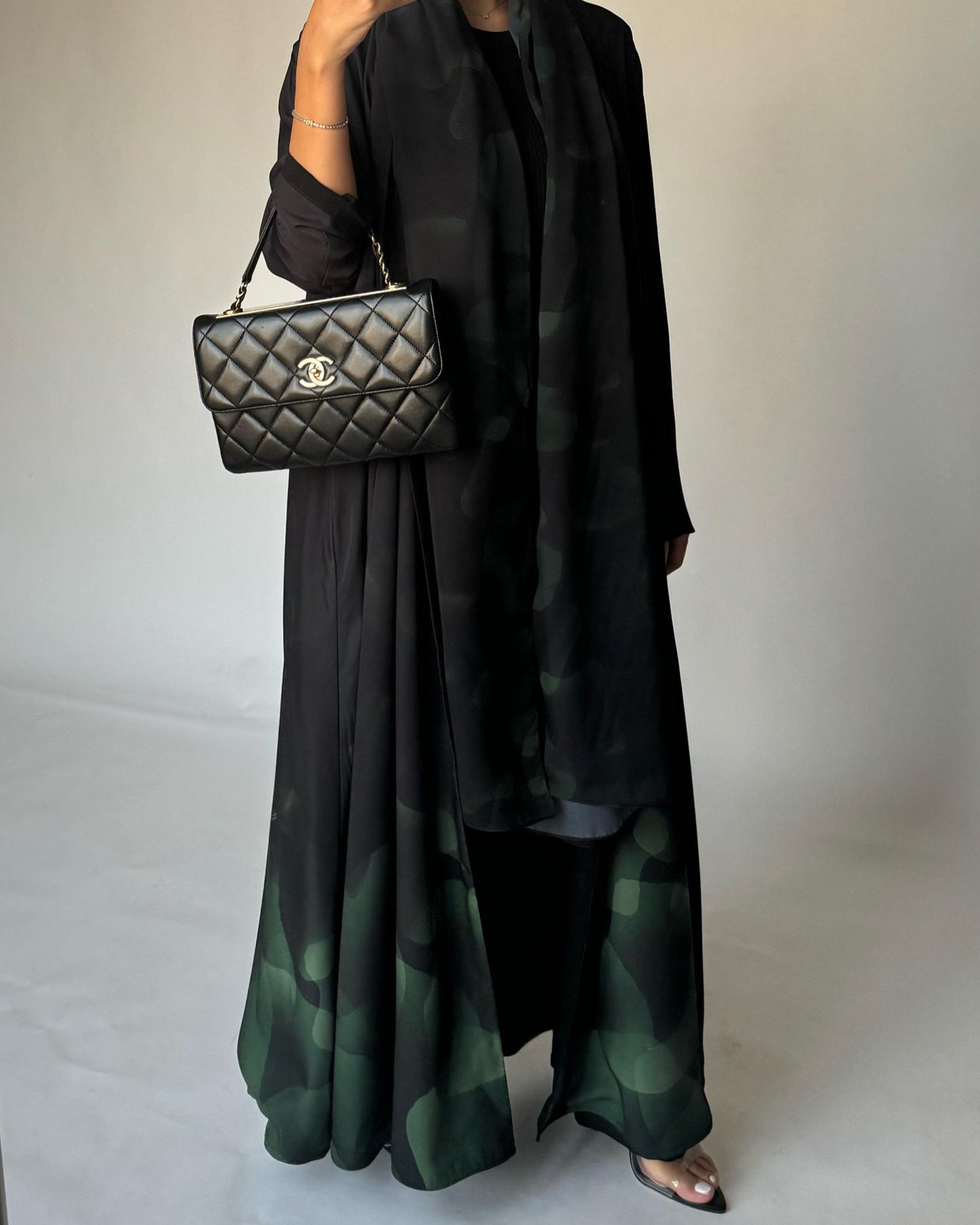 A266 -  Black & Green Daily Abaya