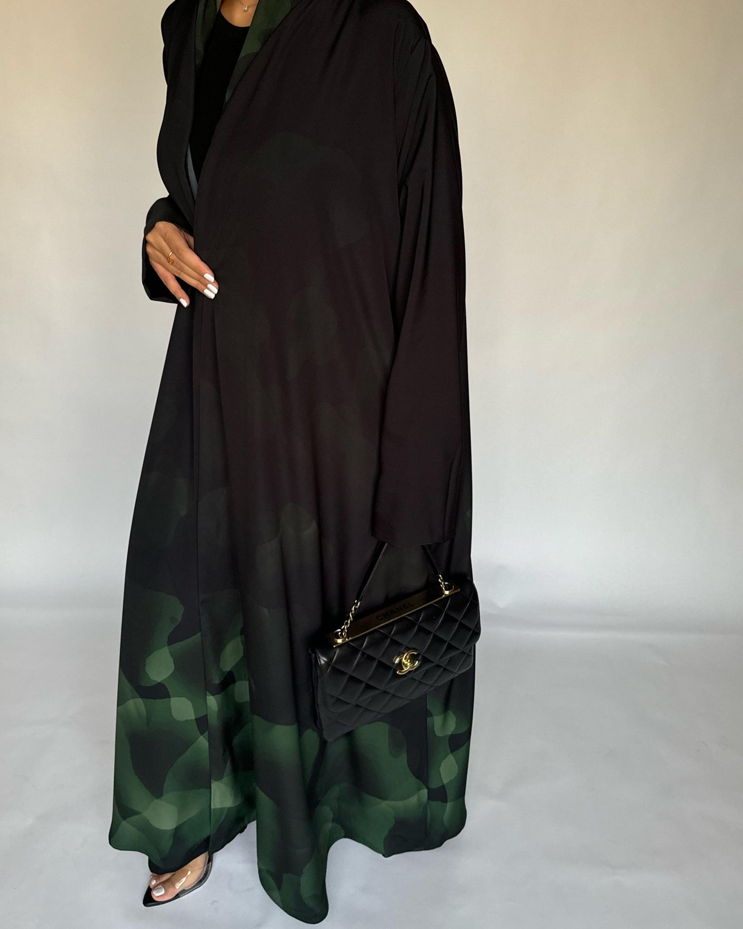 A266 -  Black & Green Daily Abaya