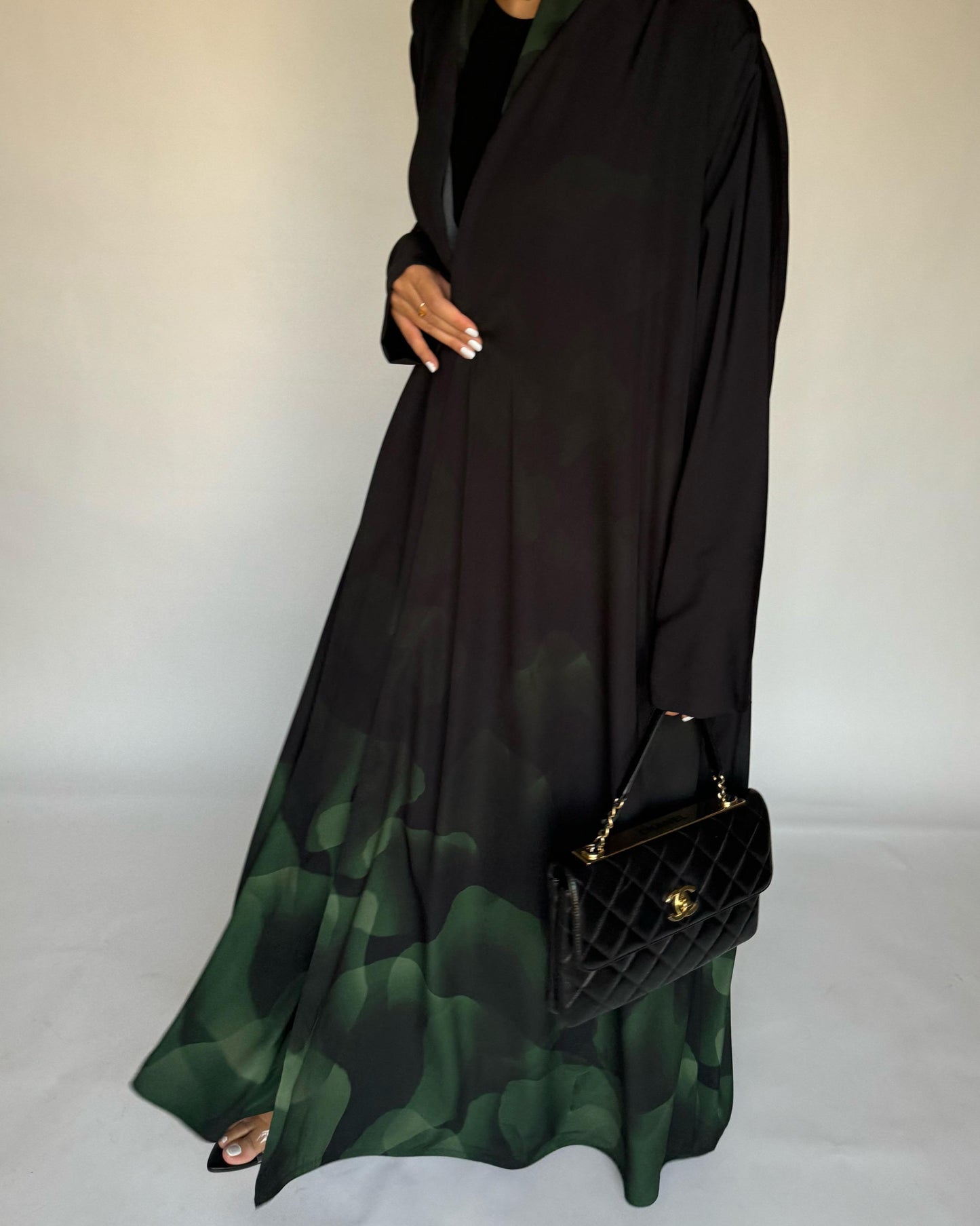 A266 -  Black & Green Daily Abaya