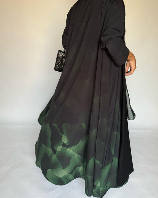 A266 -  Black & Green Daily Abaya