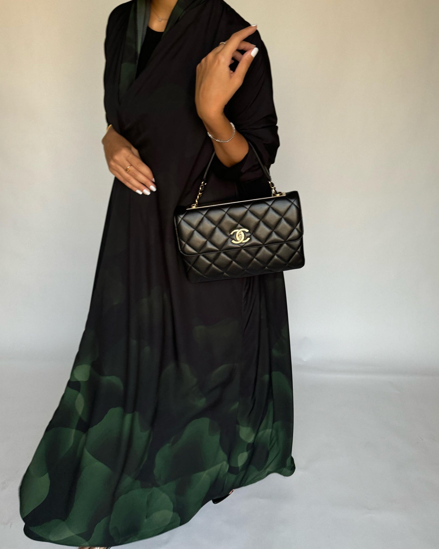 A266 -  Black & Green Daily Abaya