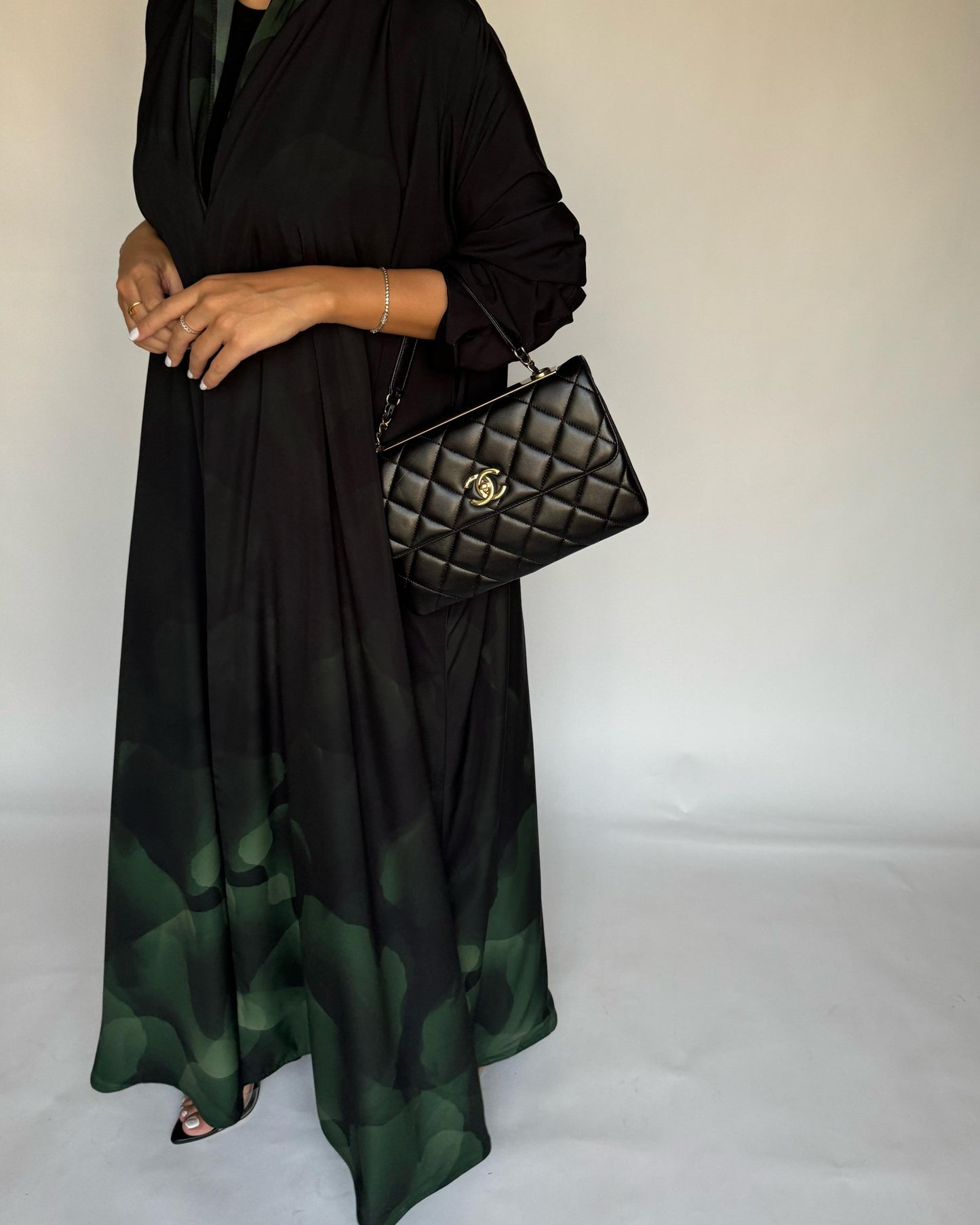 A266 -  Black & Green Daily Abaya