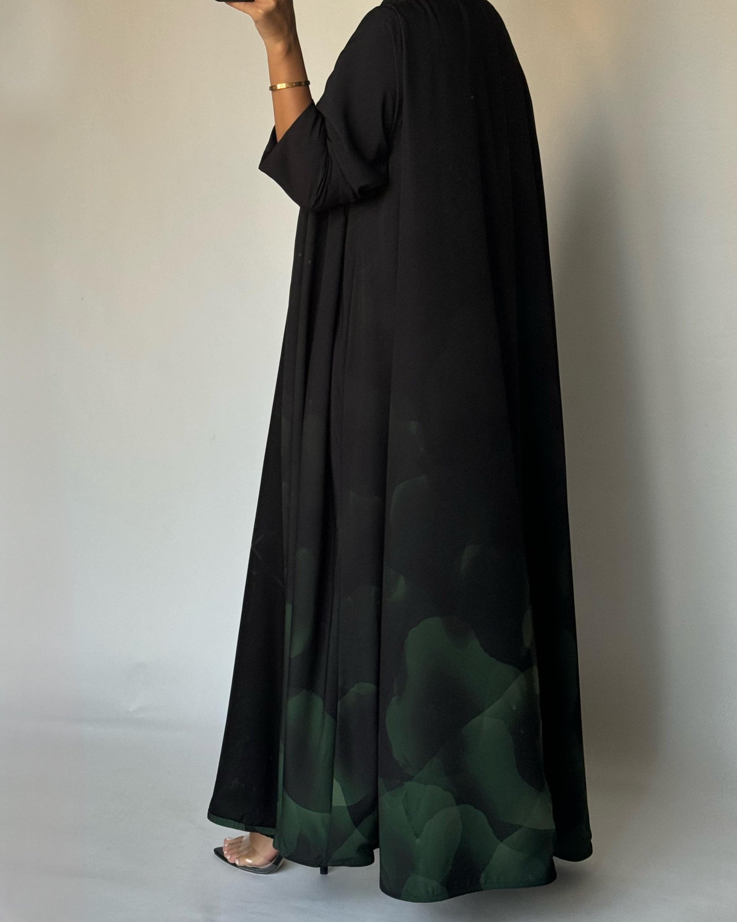 A266 -  Black & Green Daily Abaya