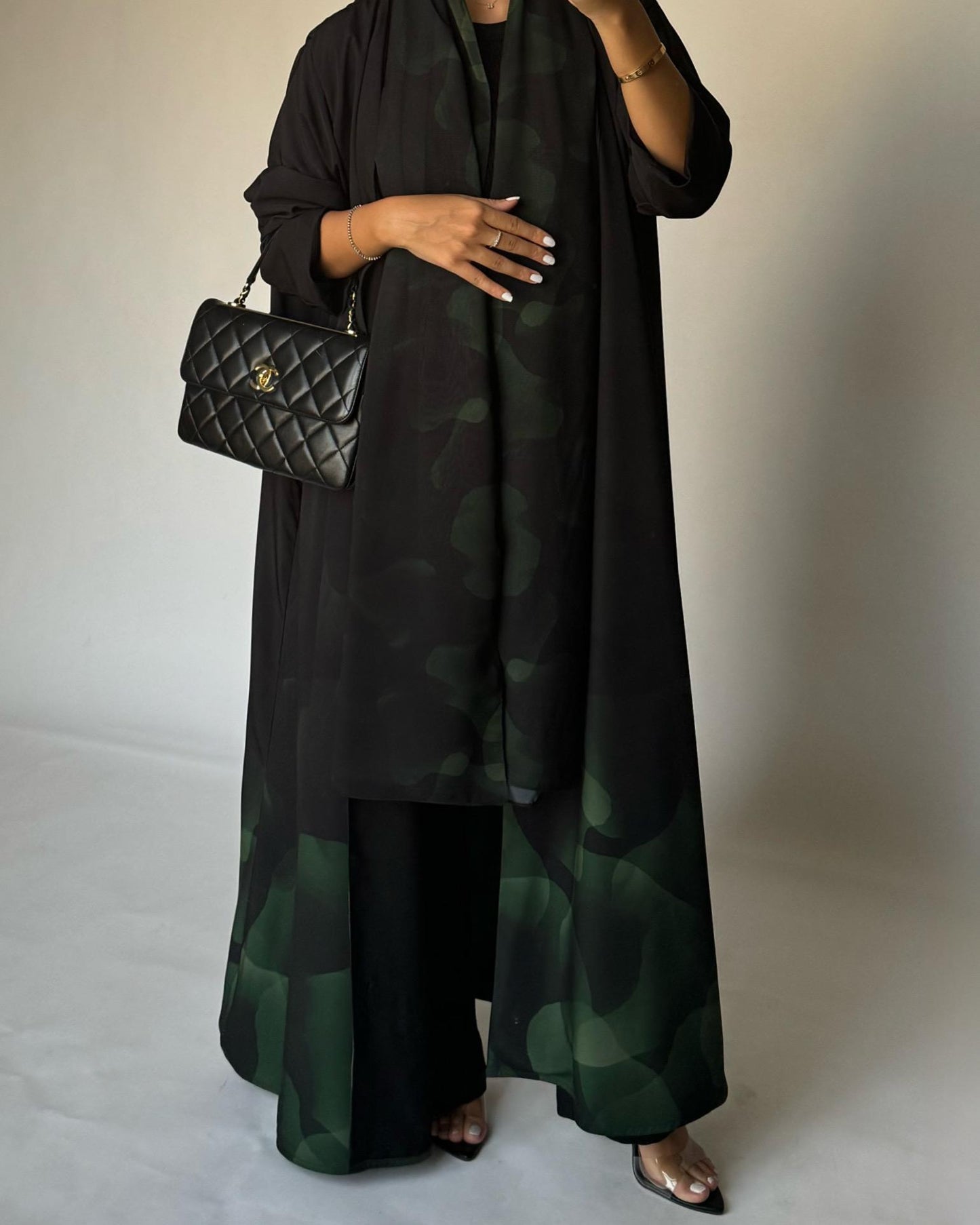 A266 -  Black & Green Daily Abaya