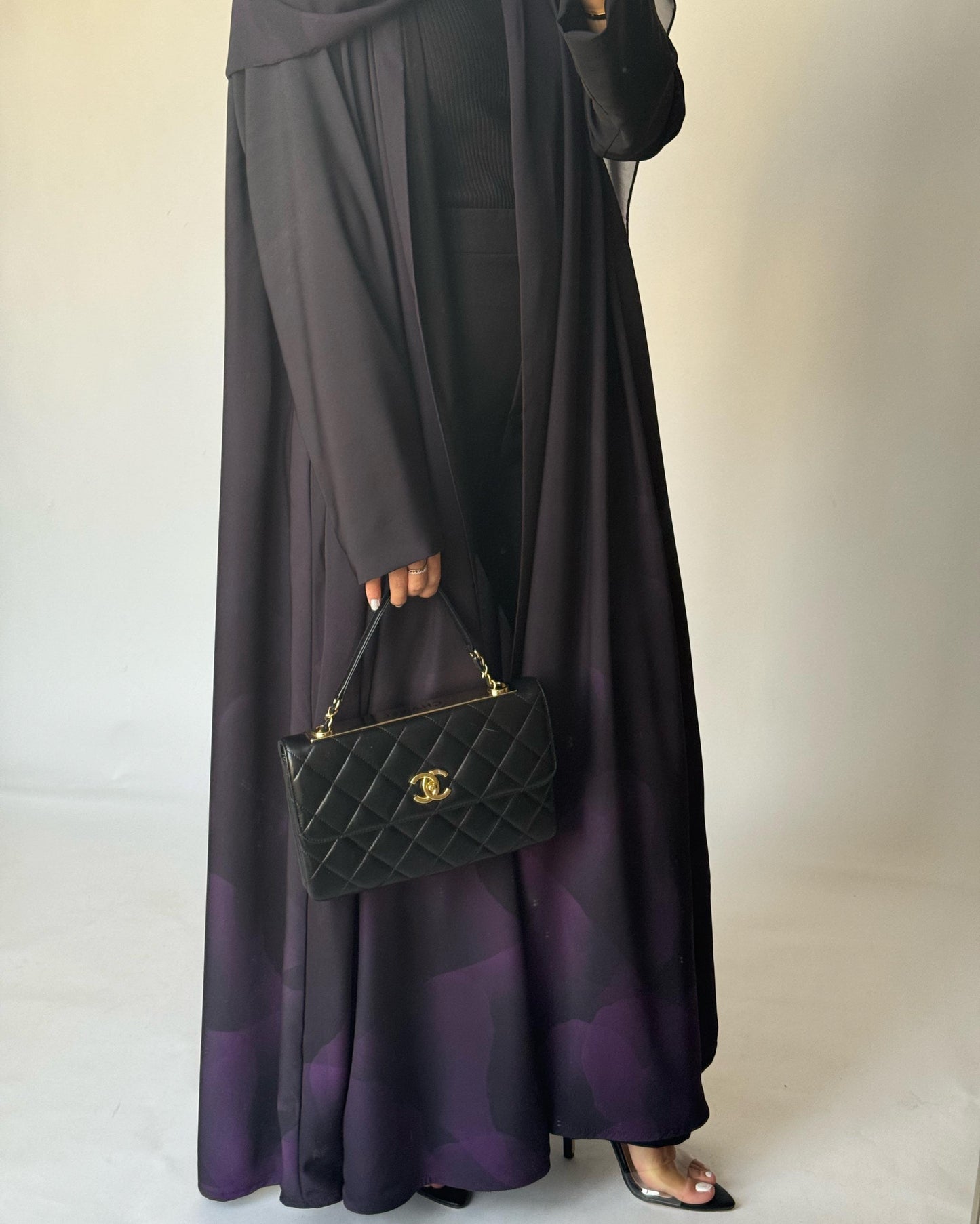 A264 -  Black & Purple Daily Abaya