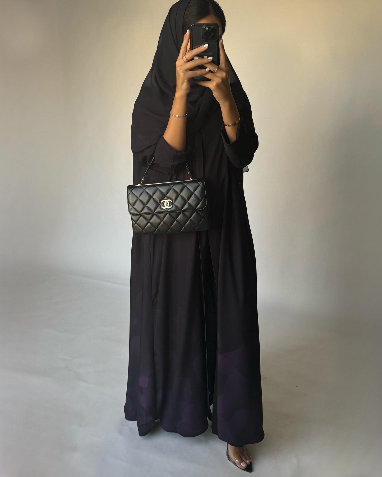 A264 -  Black & Purple Daily Abaya