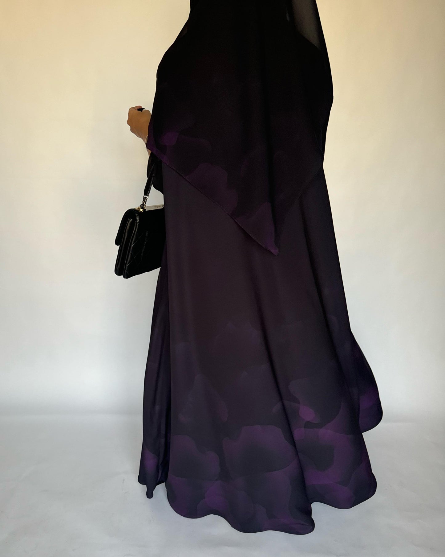 A264 -  Black & Purple Daily Abaya