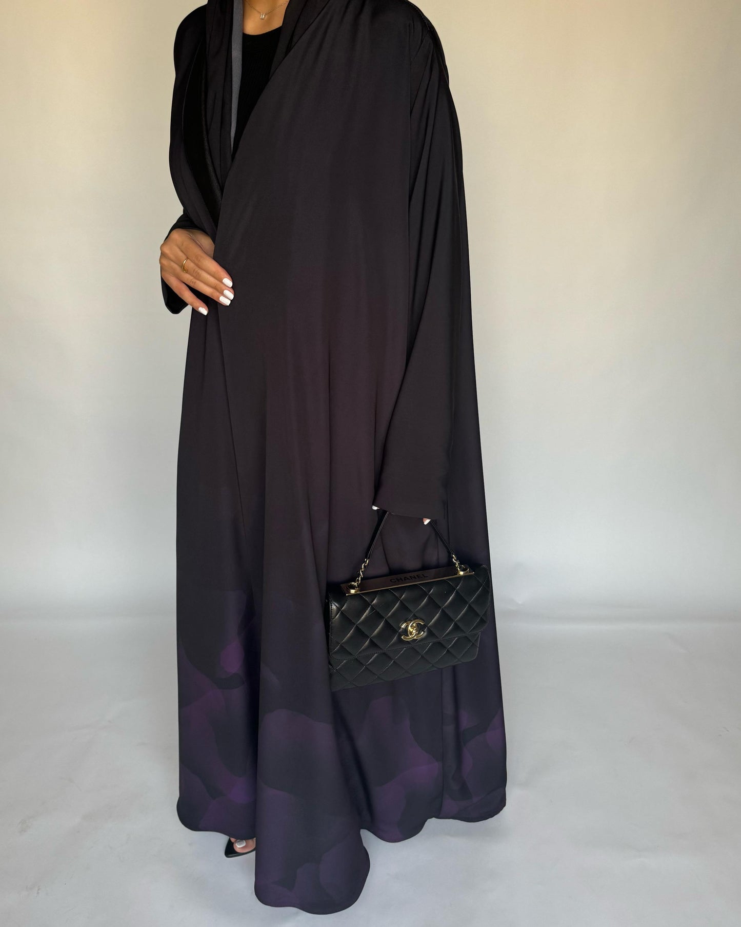 A264 -  Black & Purple Daily Abaya