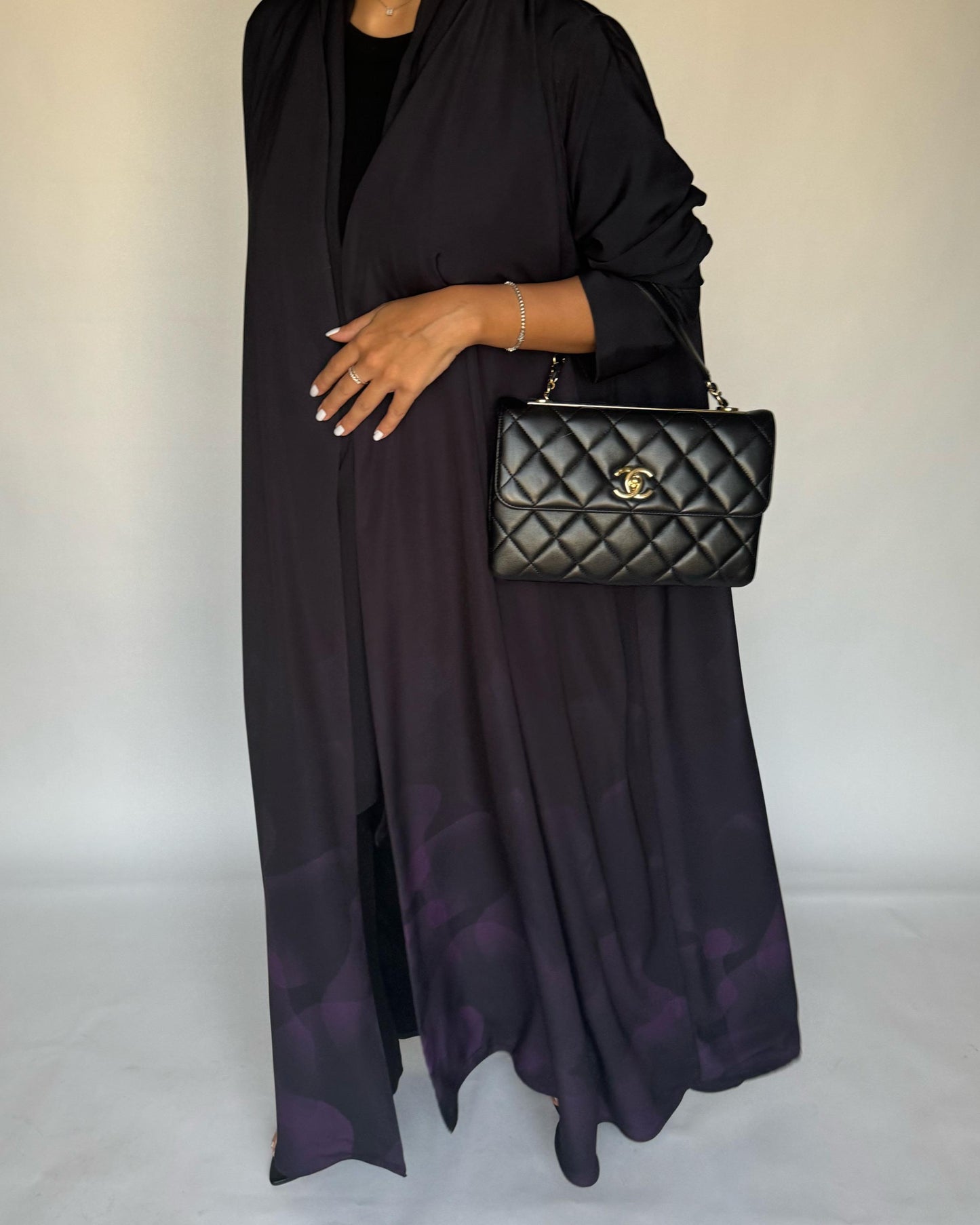 A264 -  Black & Purple Daily Abaya