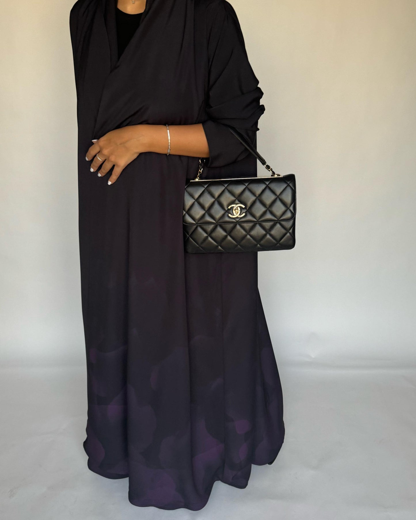 A264 -  Black & Purple Daily Abaya