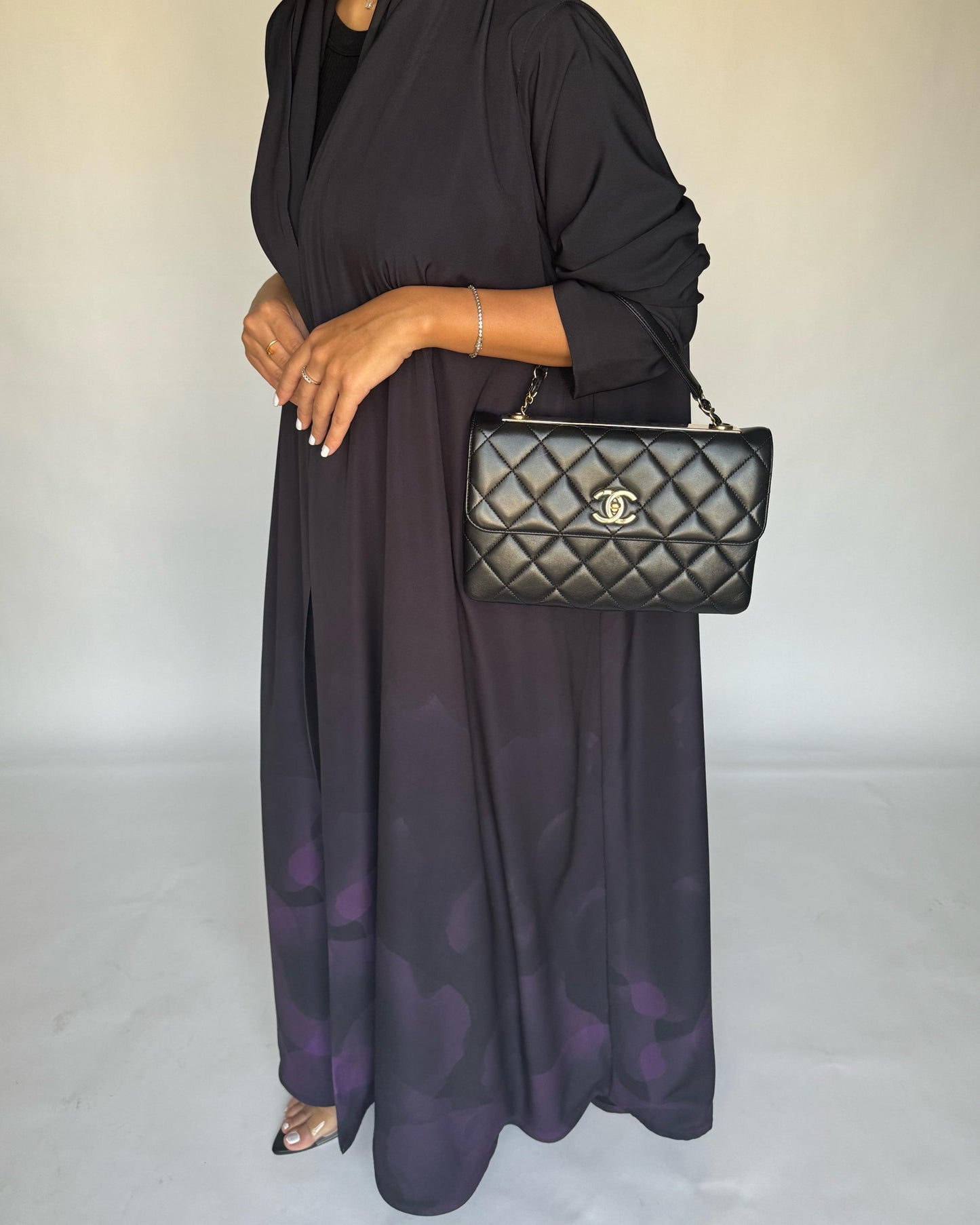 A264 -  Black & Purple Daily Abaya