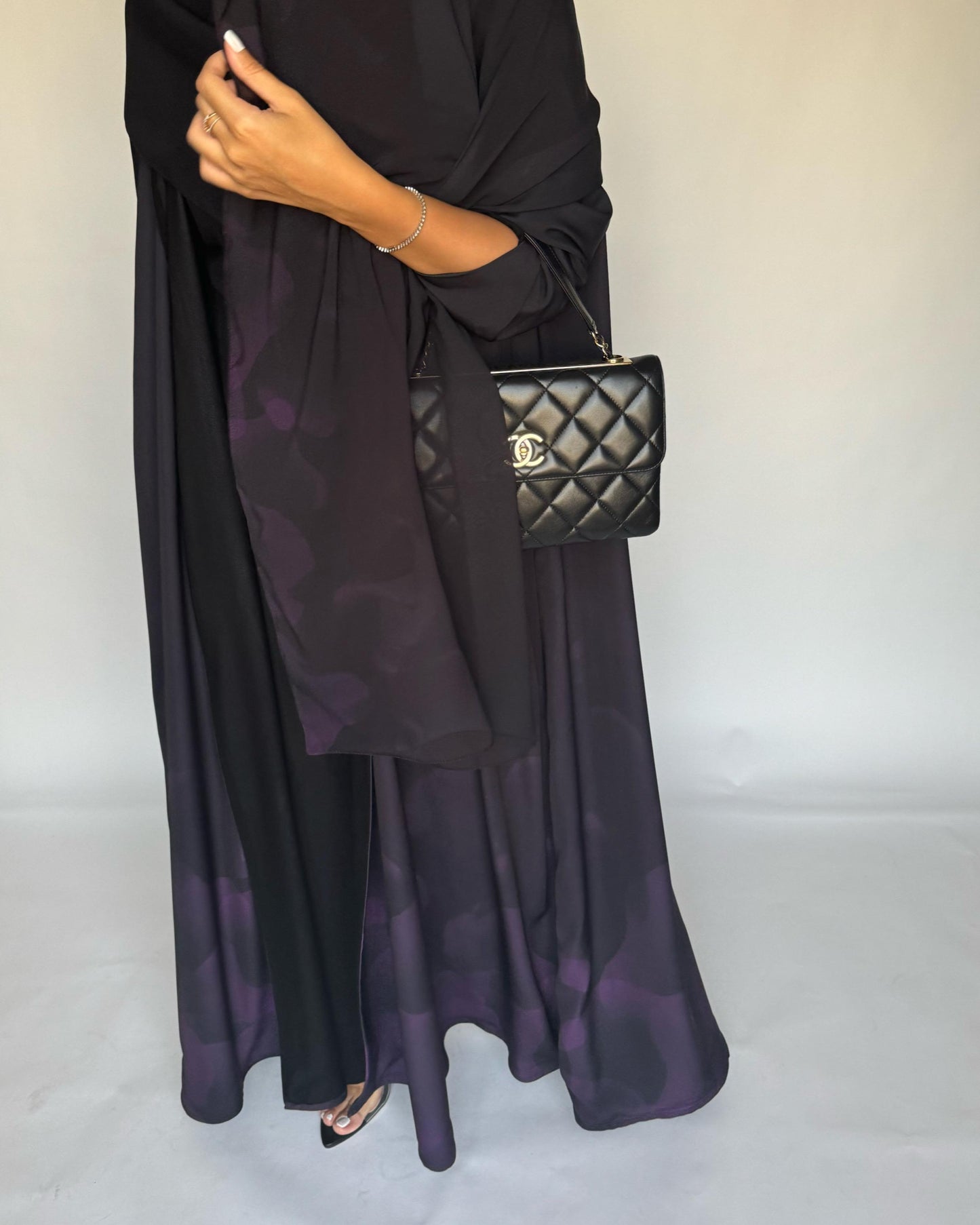 A264 -  Black & Purple Daily Abaya