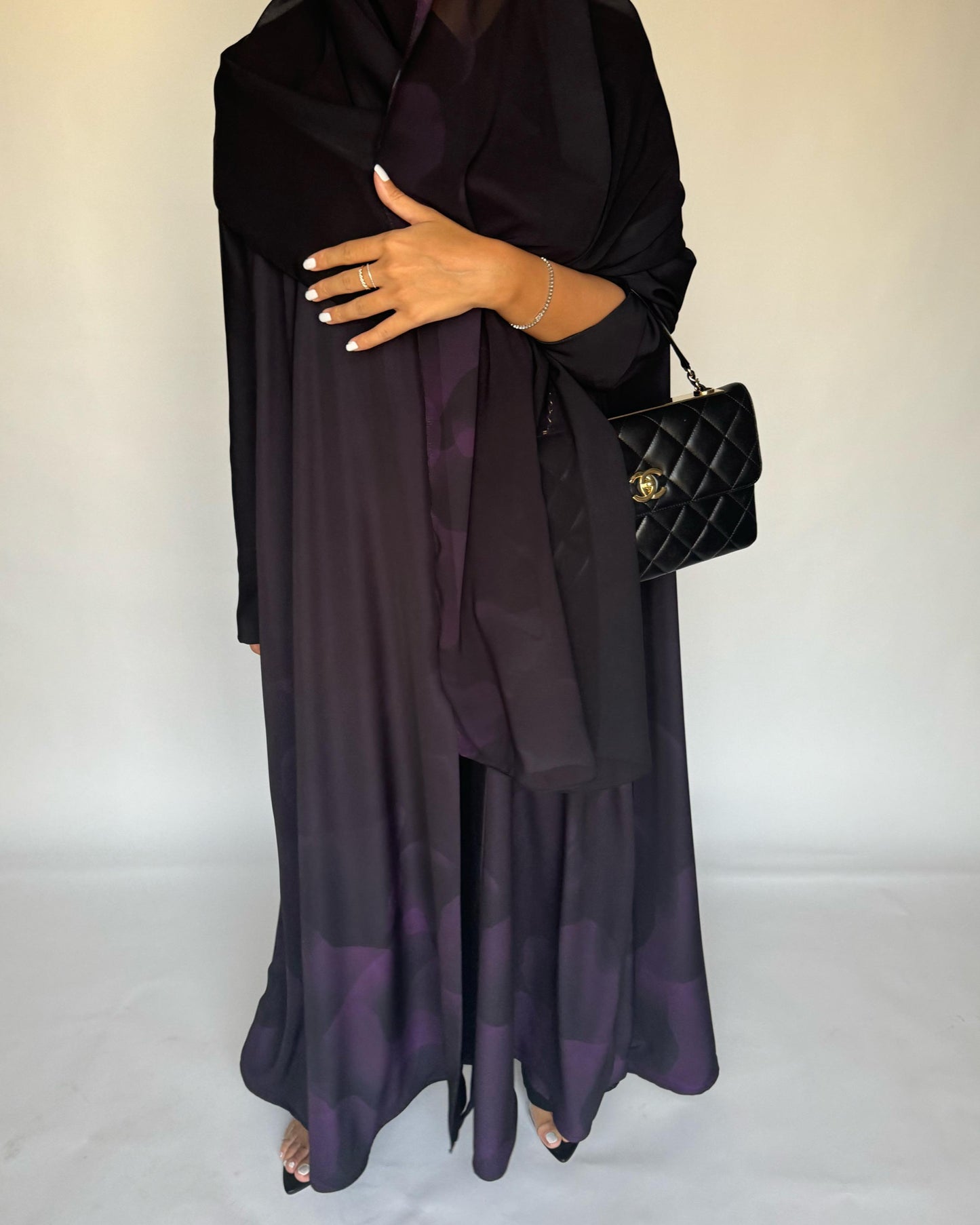 A264 -  Black & Purple Daily Abaya