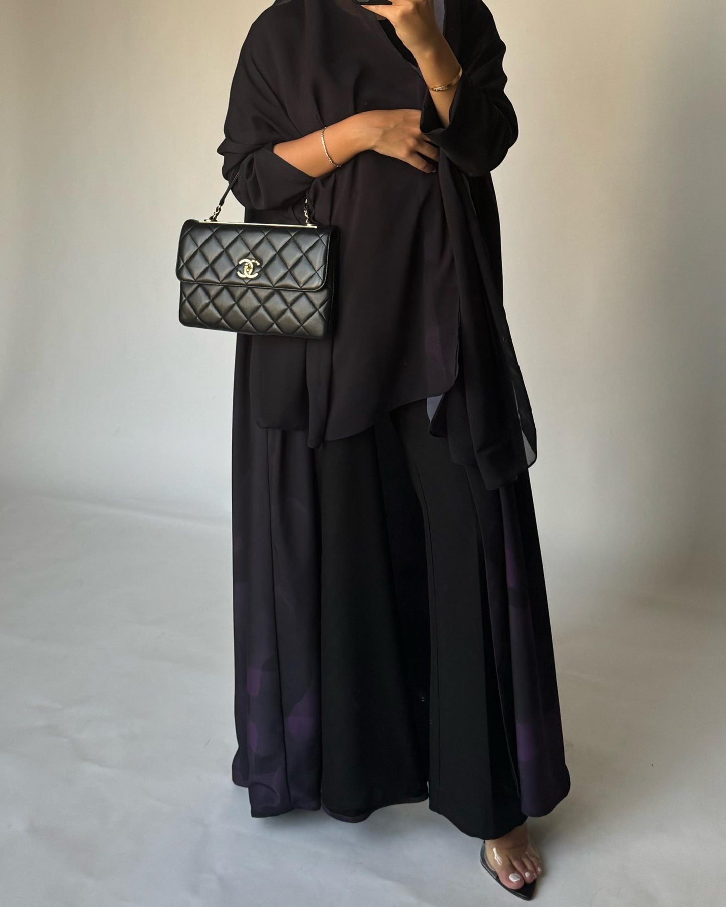 A264 -  Black & Purple Daily Abaya