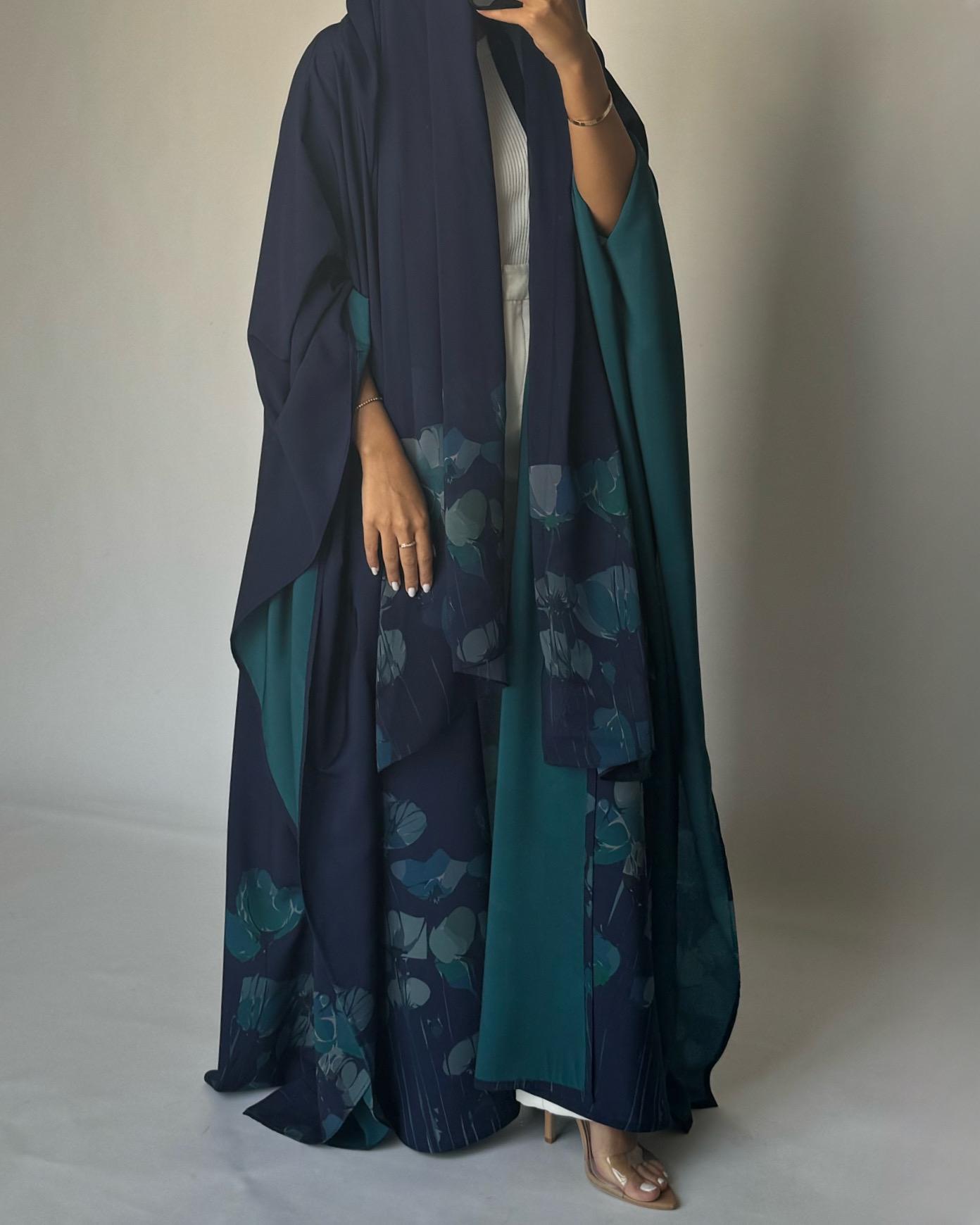 A275 - Blue Flower Abaya