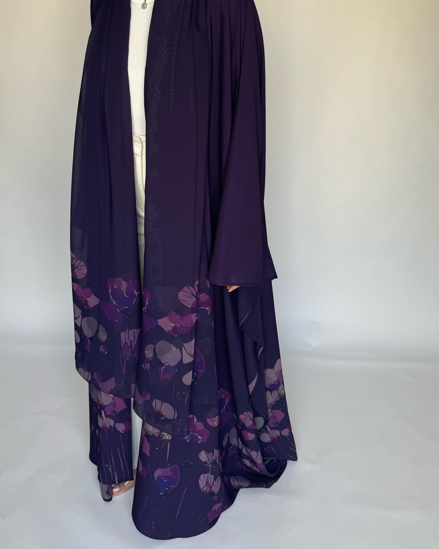 A271 -  Purple Flower Abaya