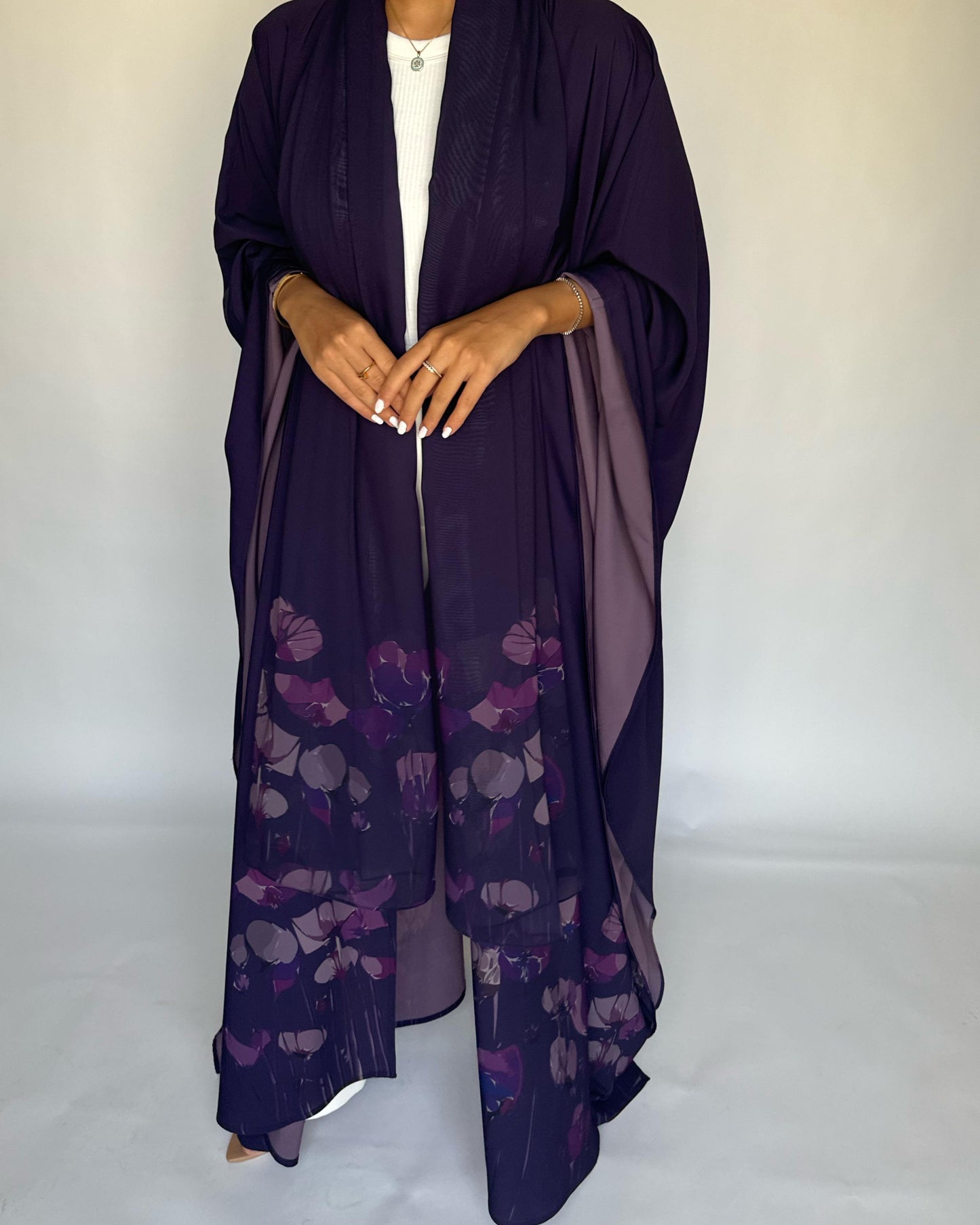 A271 -  Purple Flower Abaya