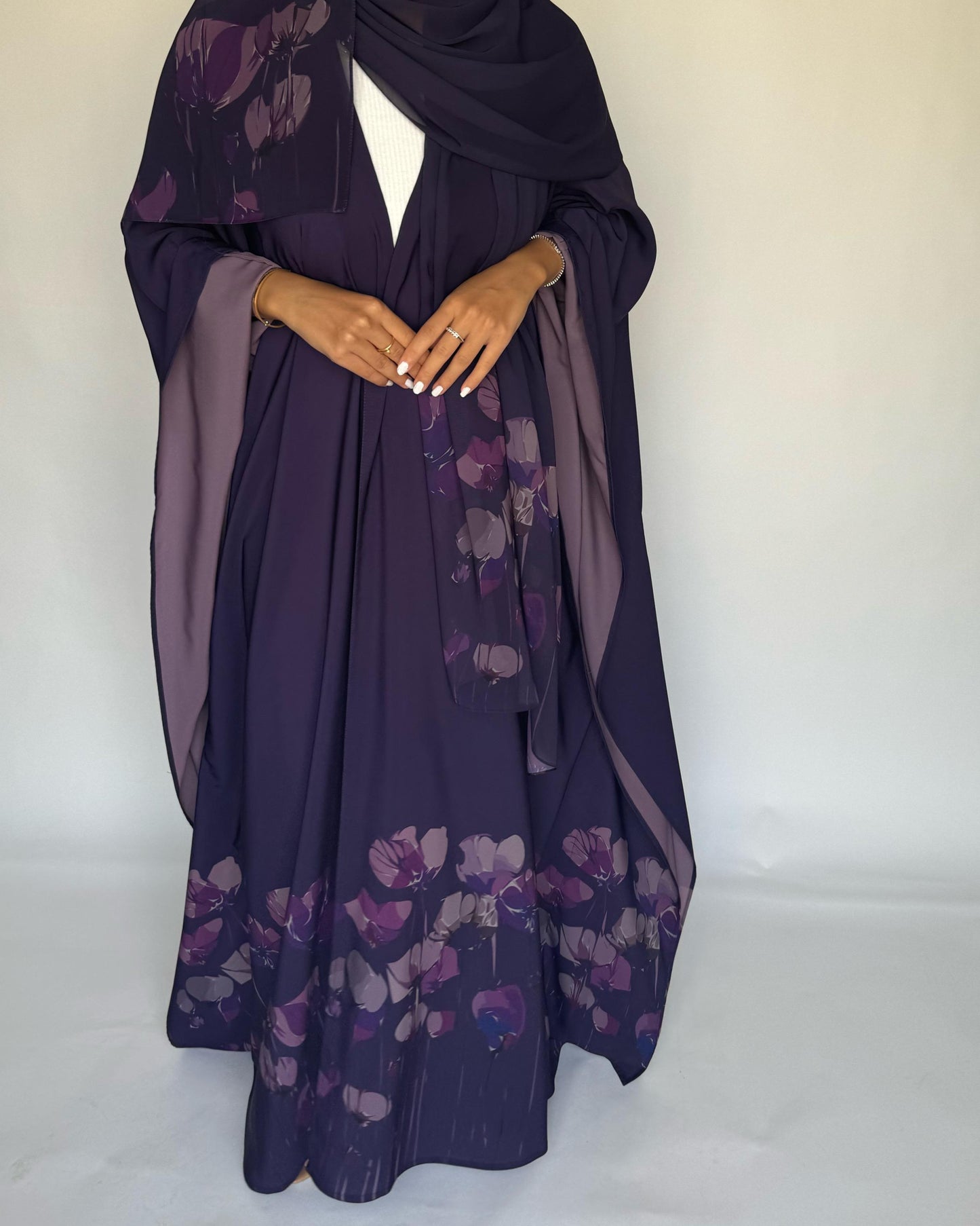 A271 -  Purple Flower Abaya