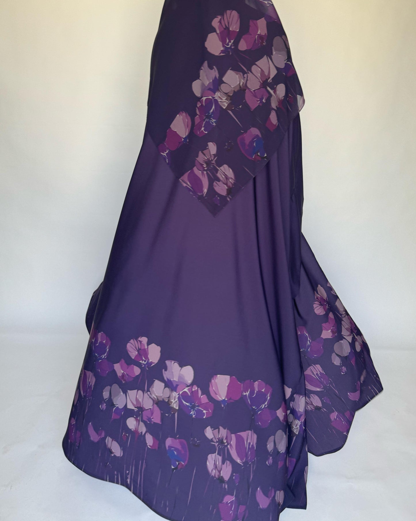 A271 -  Purple Flower Abaya