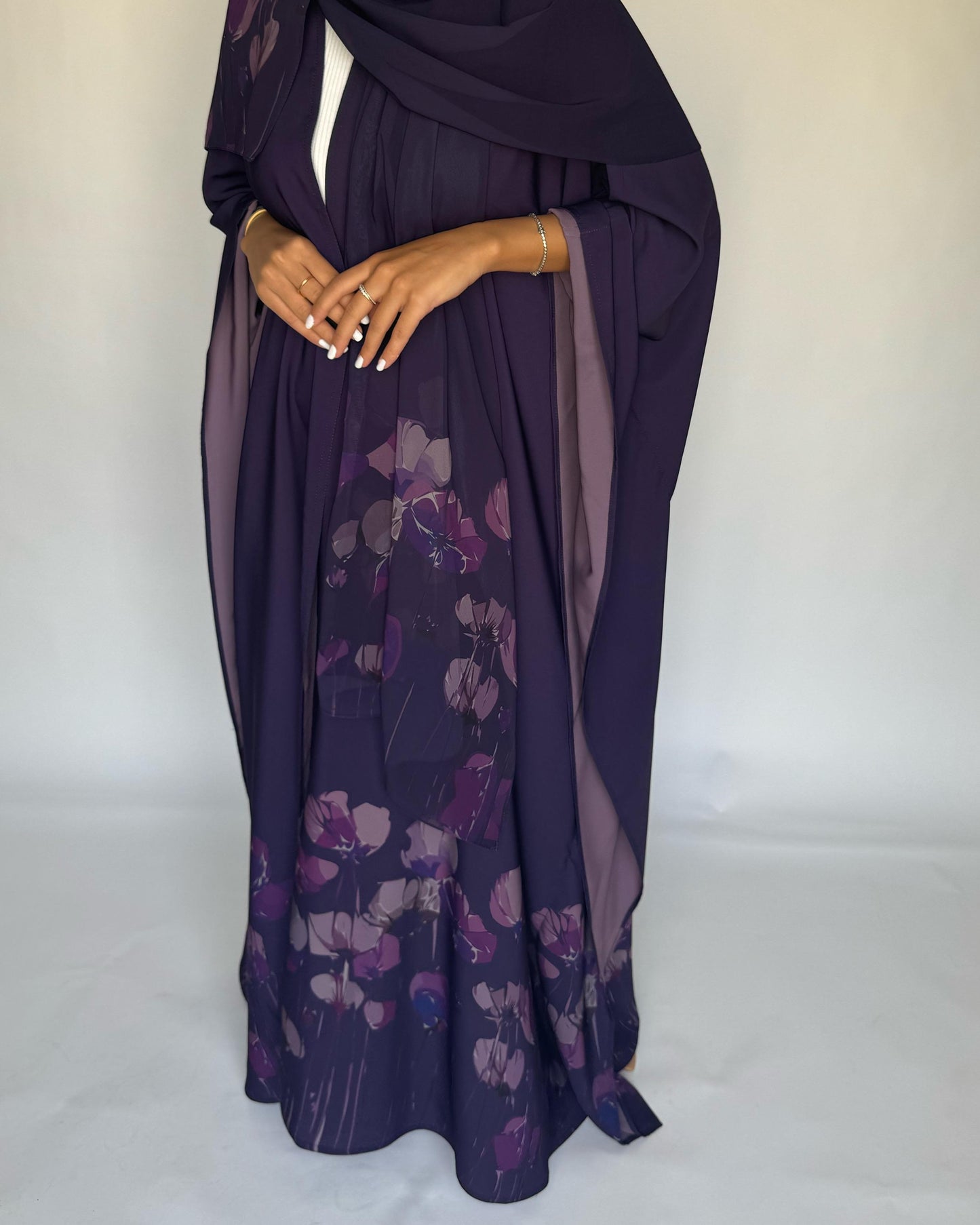 A271 -  Purple Flower Abaya