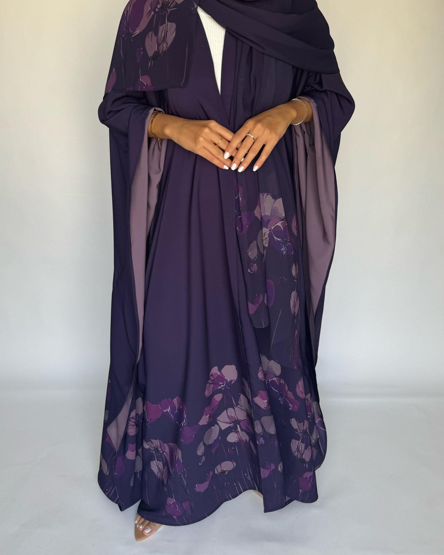 A271 -  Purple Flower Abaya