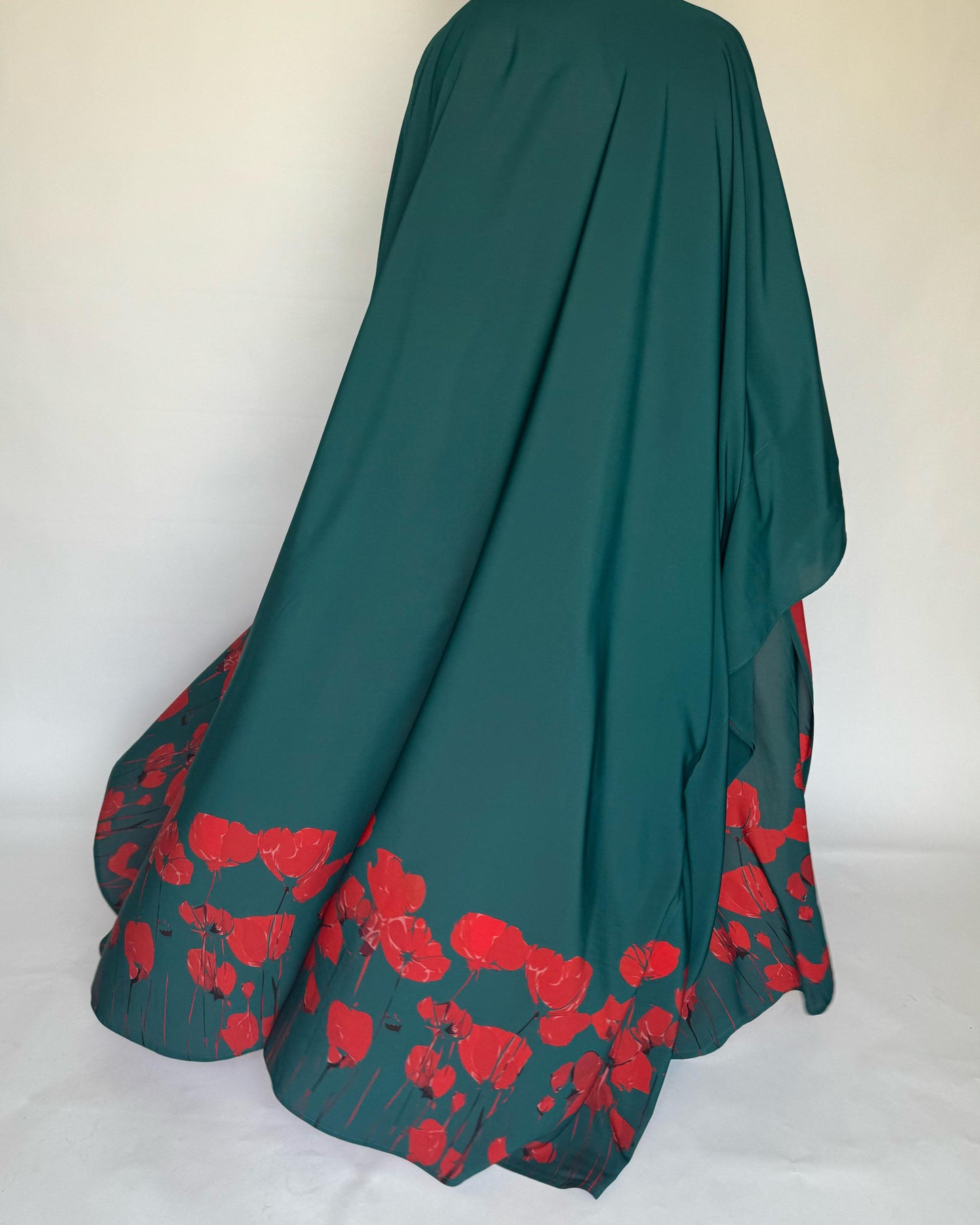 A273 - Blue & Red Flower Abaya