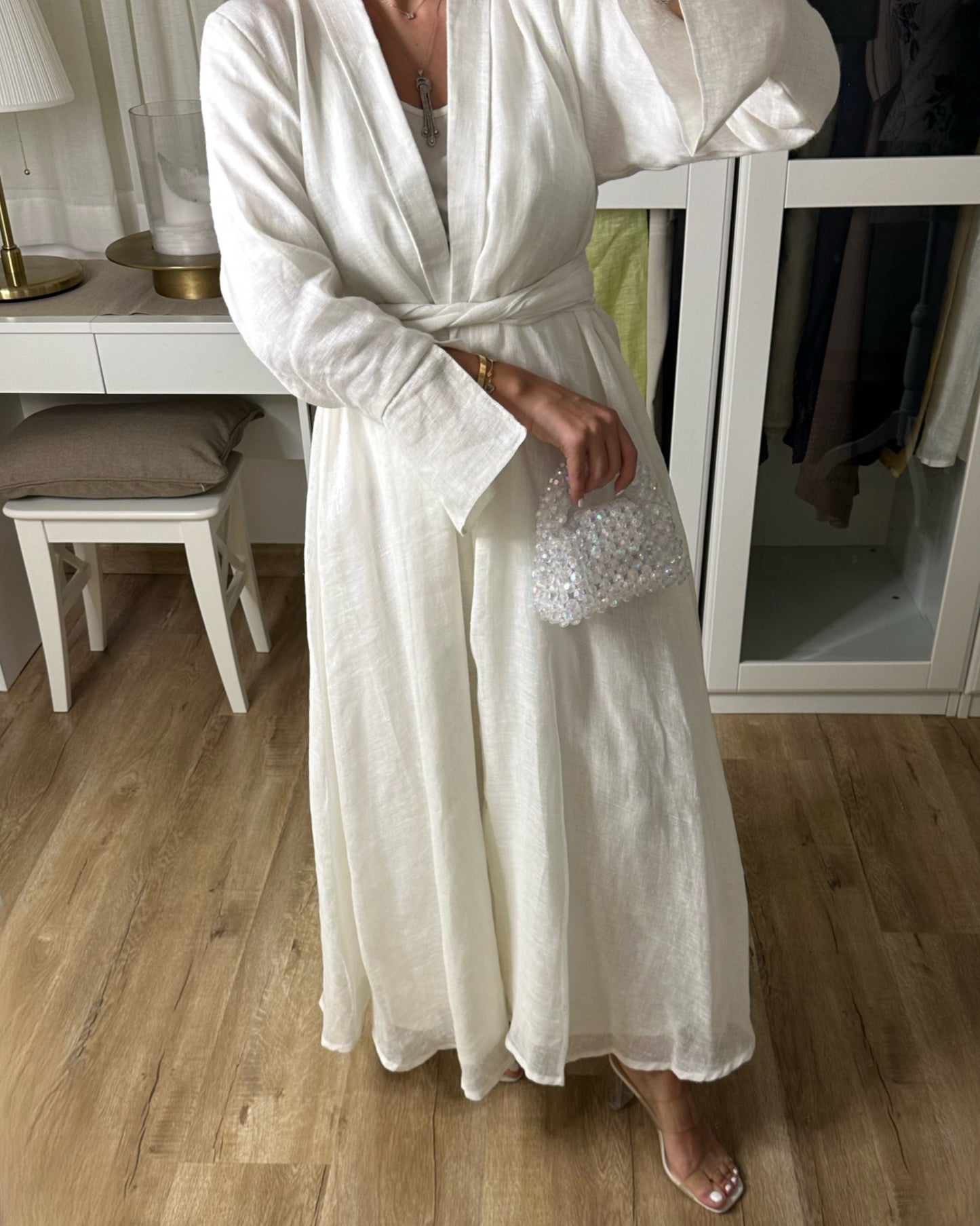 A094 - Off-White Linen Summer Dress