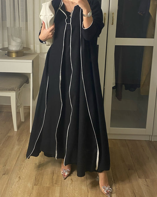 A086 - Linen Abaya Set