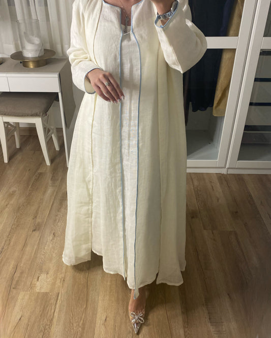 A085 - Linen Abaya Set