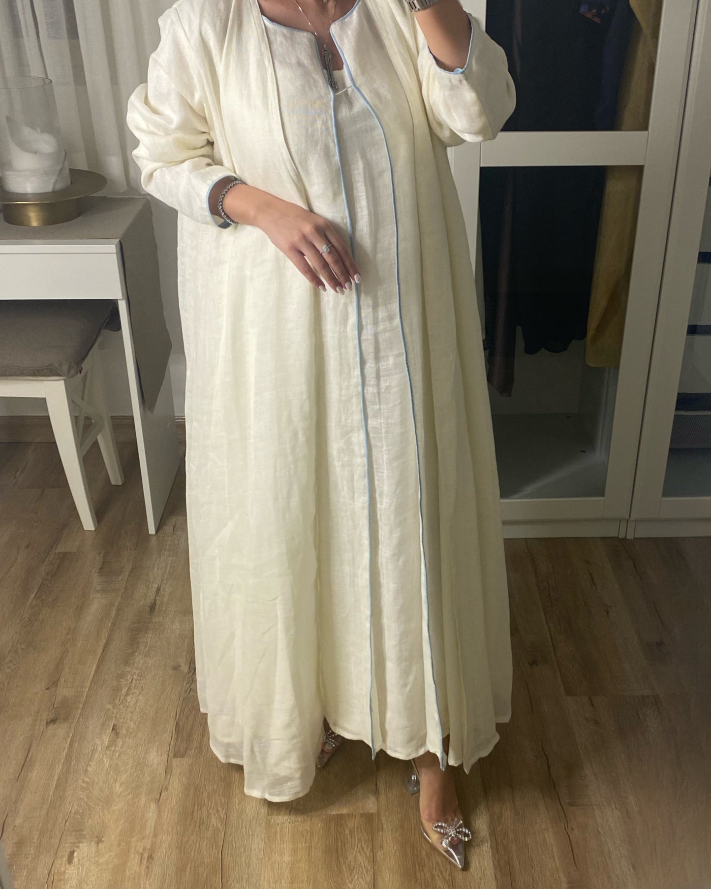 A085 - Linen Abaya Set