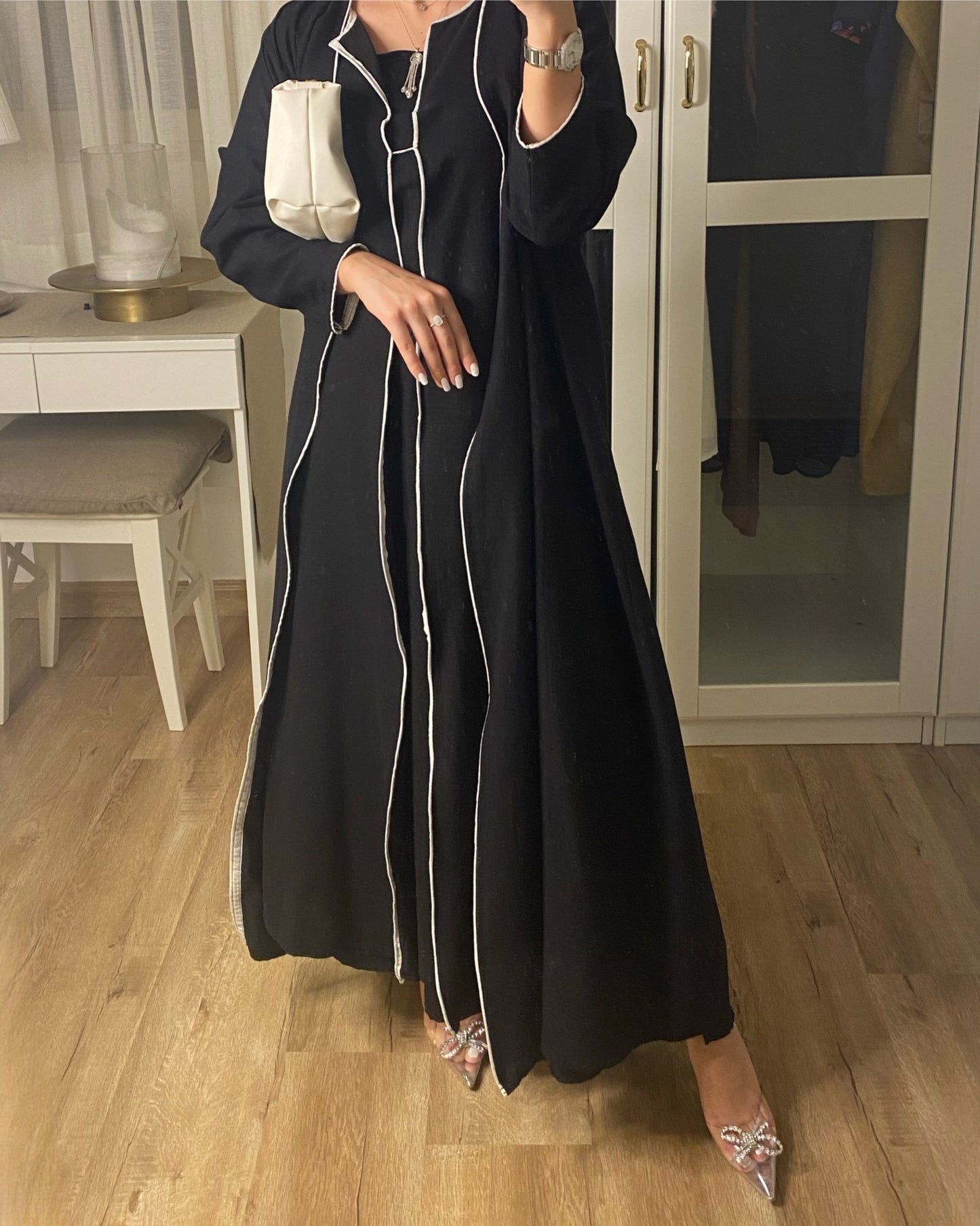 A086 - Linen Abaya Set