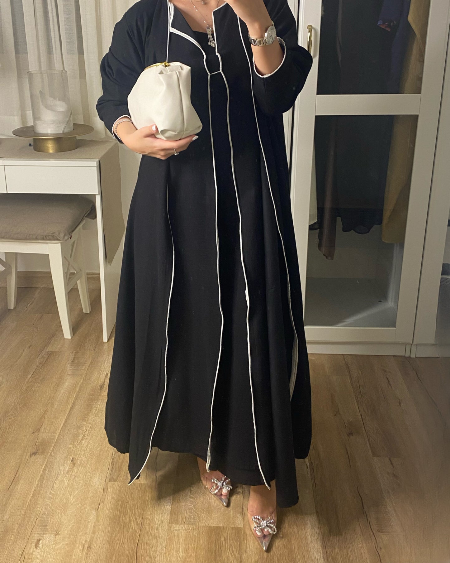 A086 - Linen Abaya Set